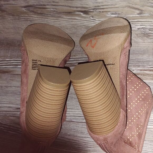 Report  Padma tan peep toe ankle heeled boots  Sz 7.5  NWOT - Picture 6 of 8